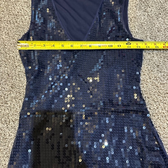 ROBERT RODRIGUEZ Size S Dark Blue Sequin Dress R $395 - Picture 6 of 10